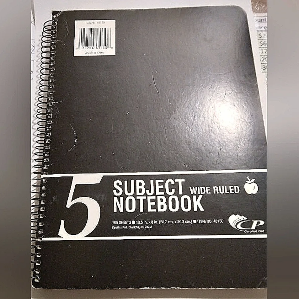 GIFTED...5 SUBJECT WIDE RULED NOTEBOOK - Picture 2 of 9